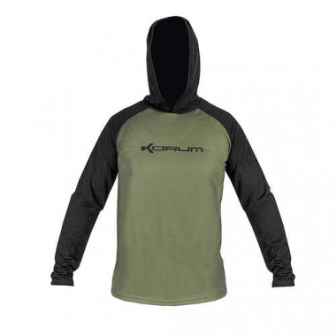 Modelo Korum Dri-Active Hooded Longsleeve T-Shirt